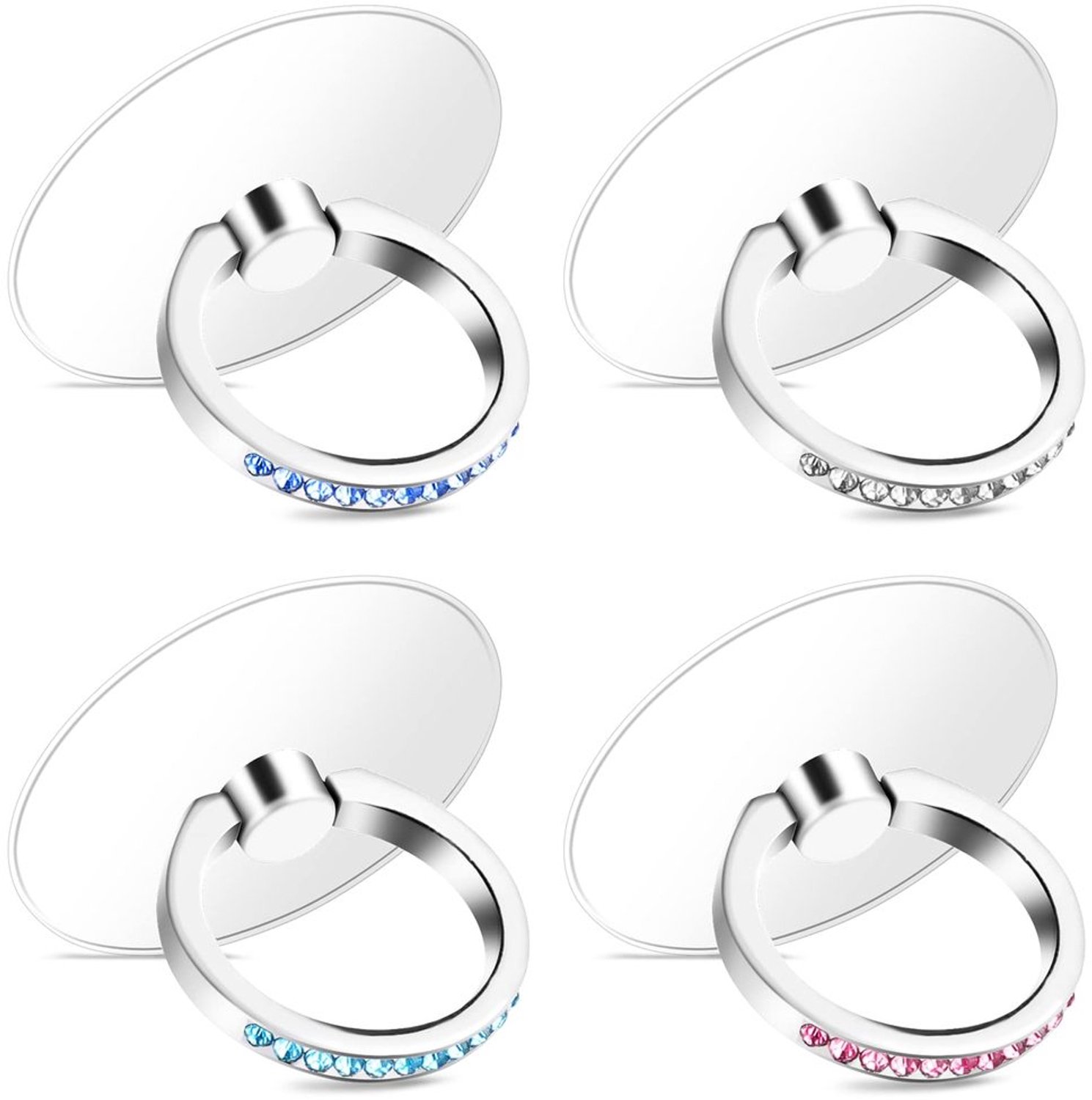 Set van 4 Diamanten Telefoon Ringhouders