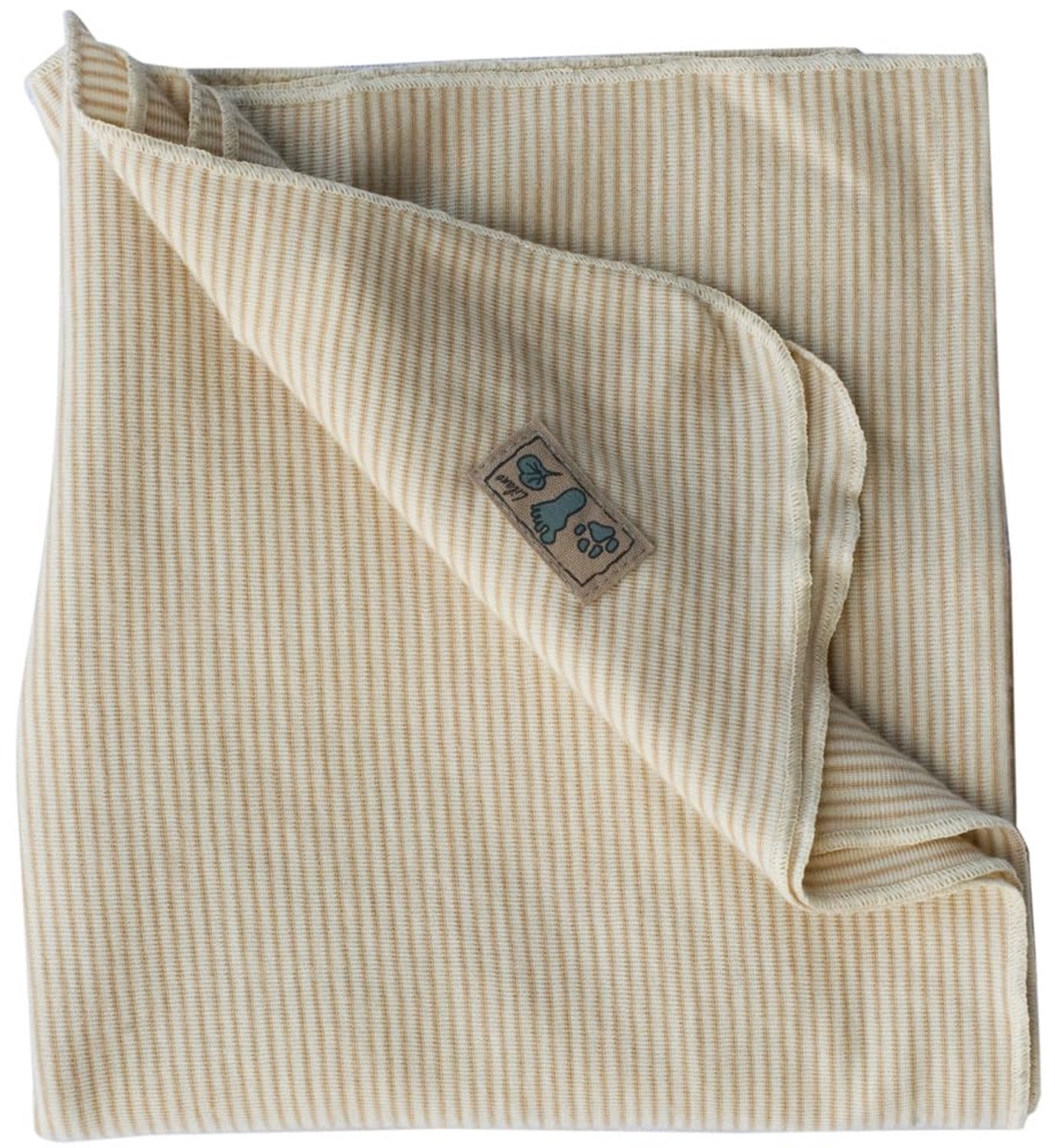 Merino/Zijde Babydeken - 70% Wol en 30% Zijde - Zand Gestreept