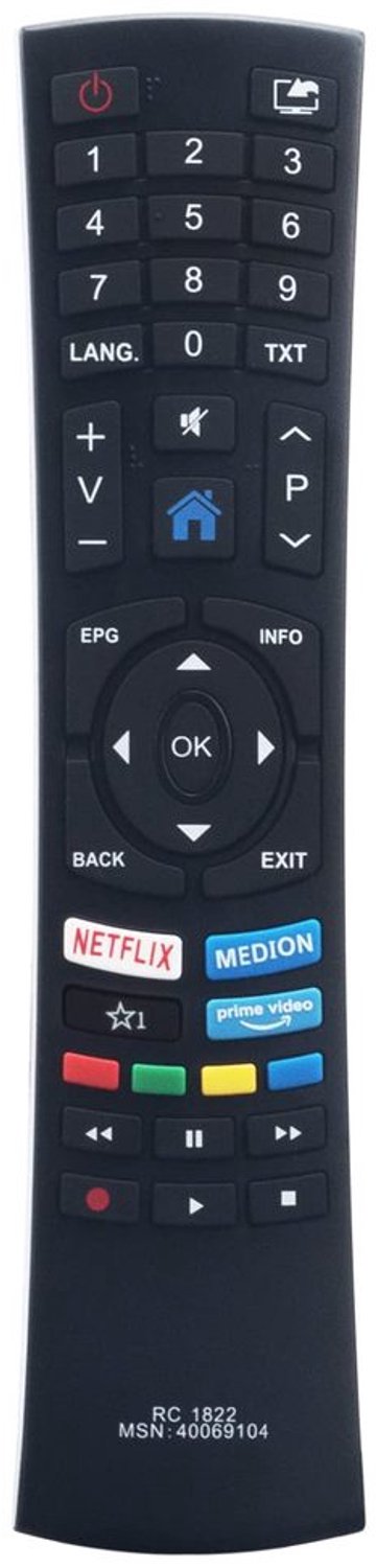 Vervangende Afstandsbediening voor Medion Smart-TV