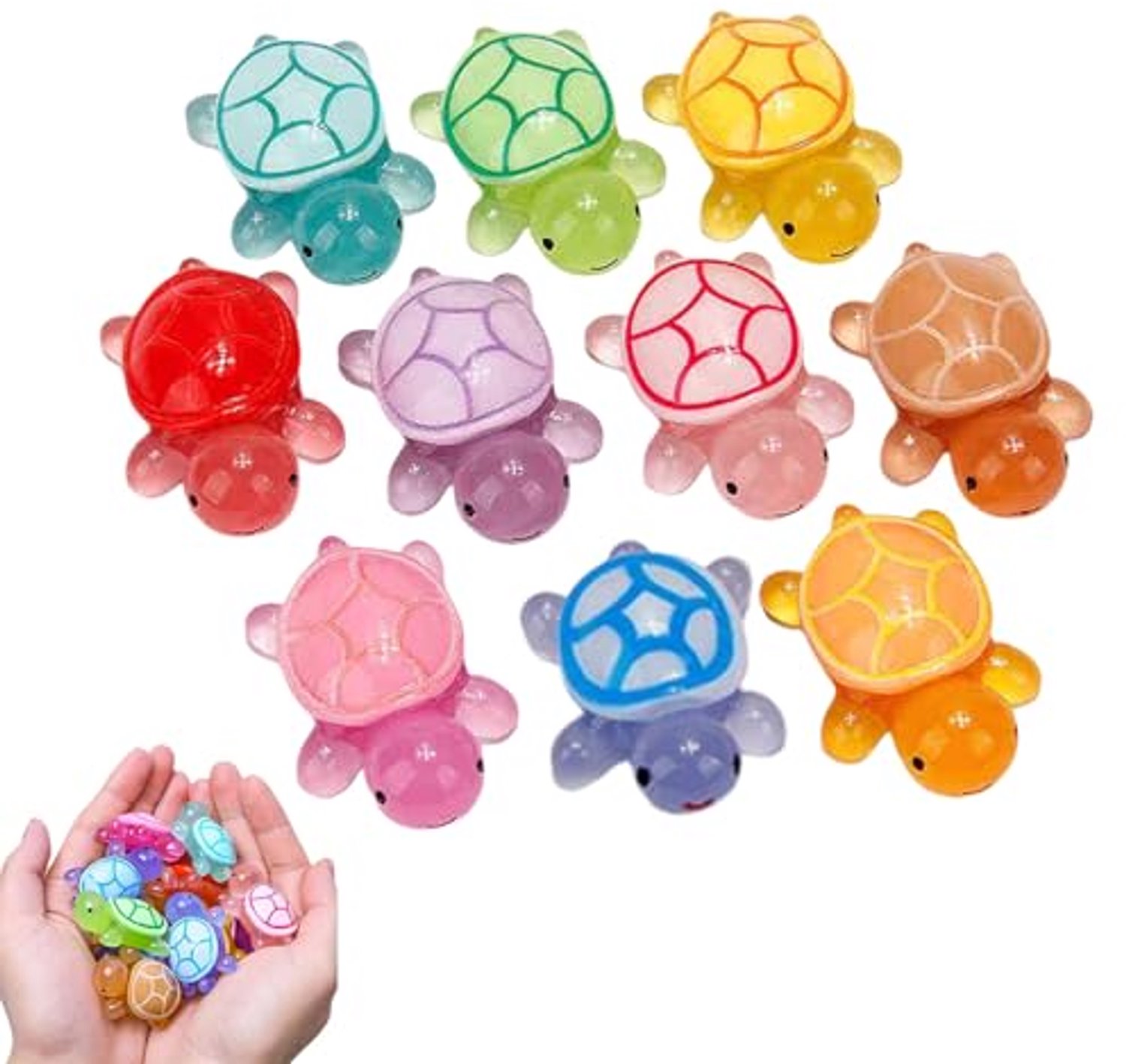 30 Stuks Miniatuur Schildpadden - Luminous Resin Tuindecoratie