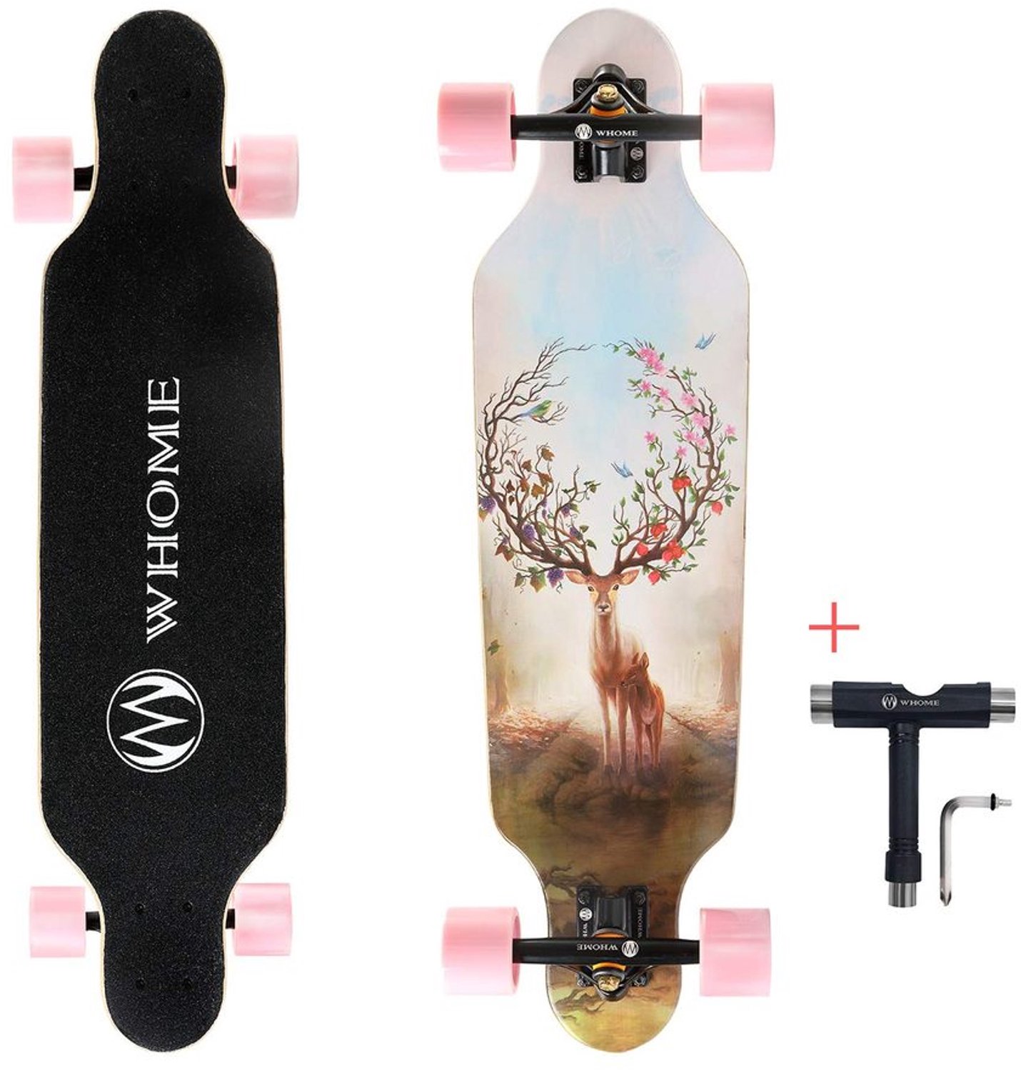 31″ Longboard Skateboard voor Cruisen en Freestyle Deer Bird