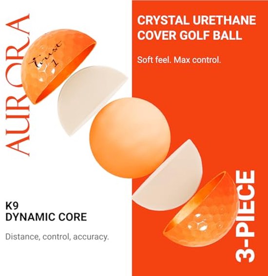 Golfballen Aurora - Tour Level Prestaties - 48 Stuks - Oranje — afbeelding 3