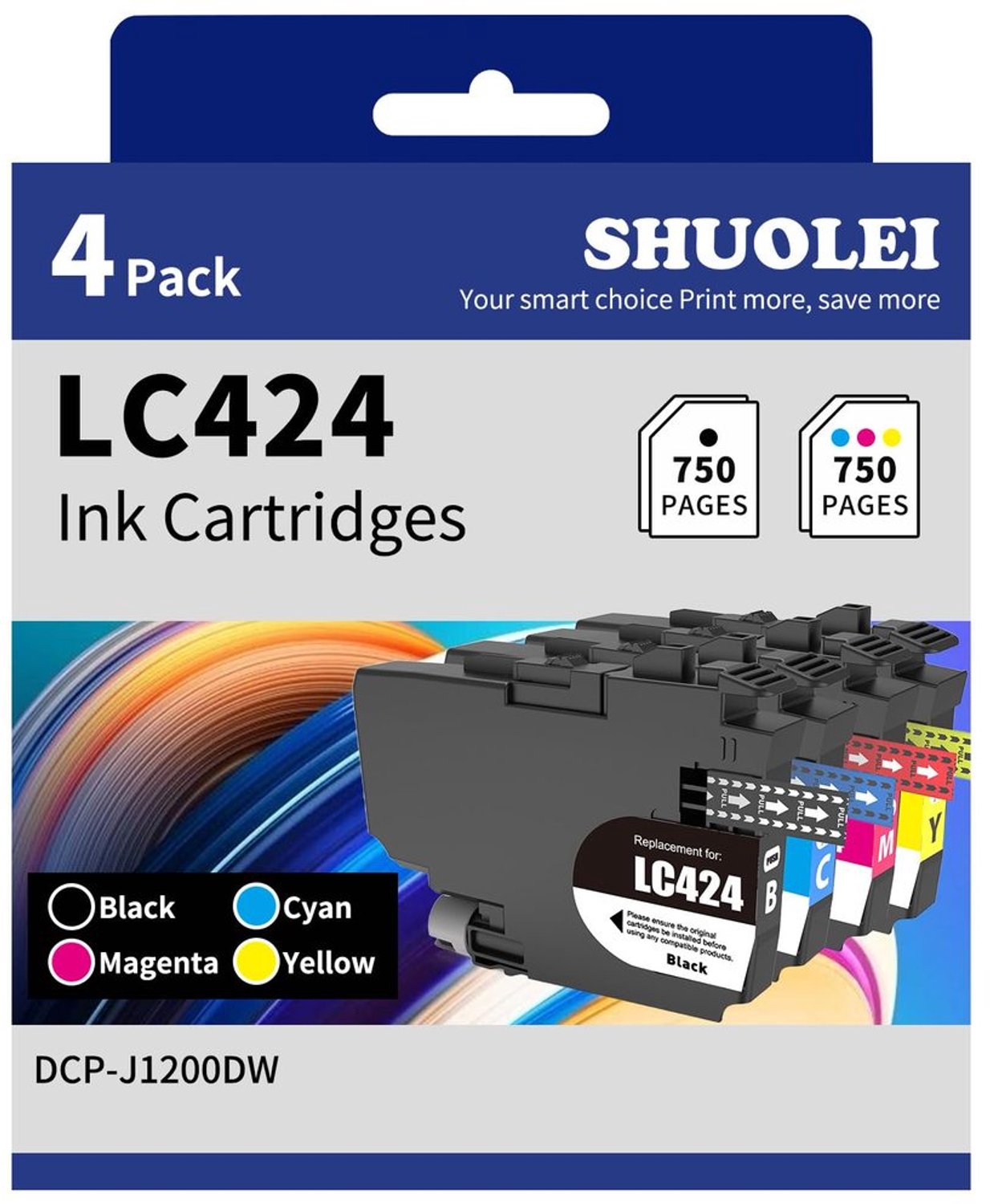 Printercartridges LC-424 compatibel met Brother LC424 - 4-pack