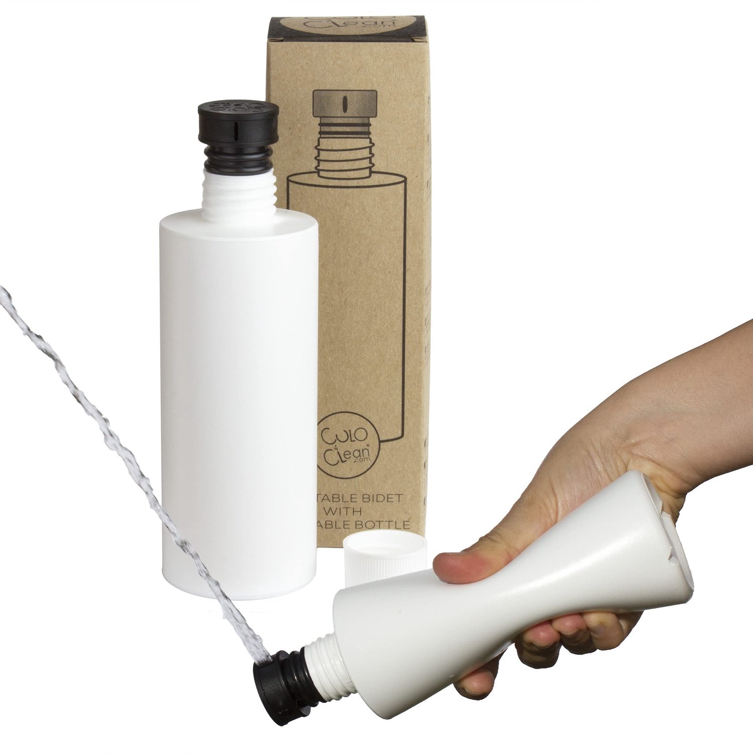 Draagbaar Bidet met Fles - Herbruikbaar en Flexibel - Zwart