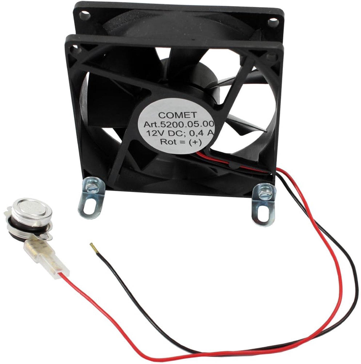 Koelkast Ventilator Vierkant - 12V - Zwart