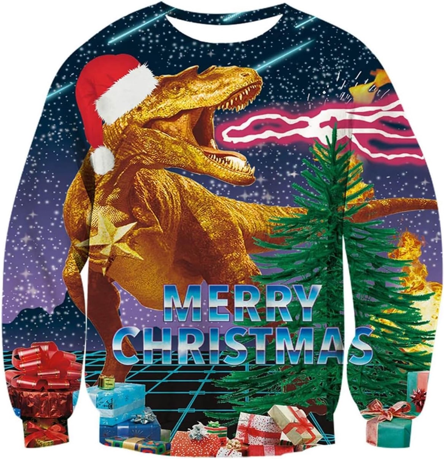 Kersttrui voor kinderen met dinosaurus 3D