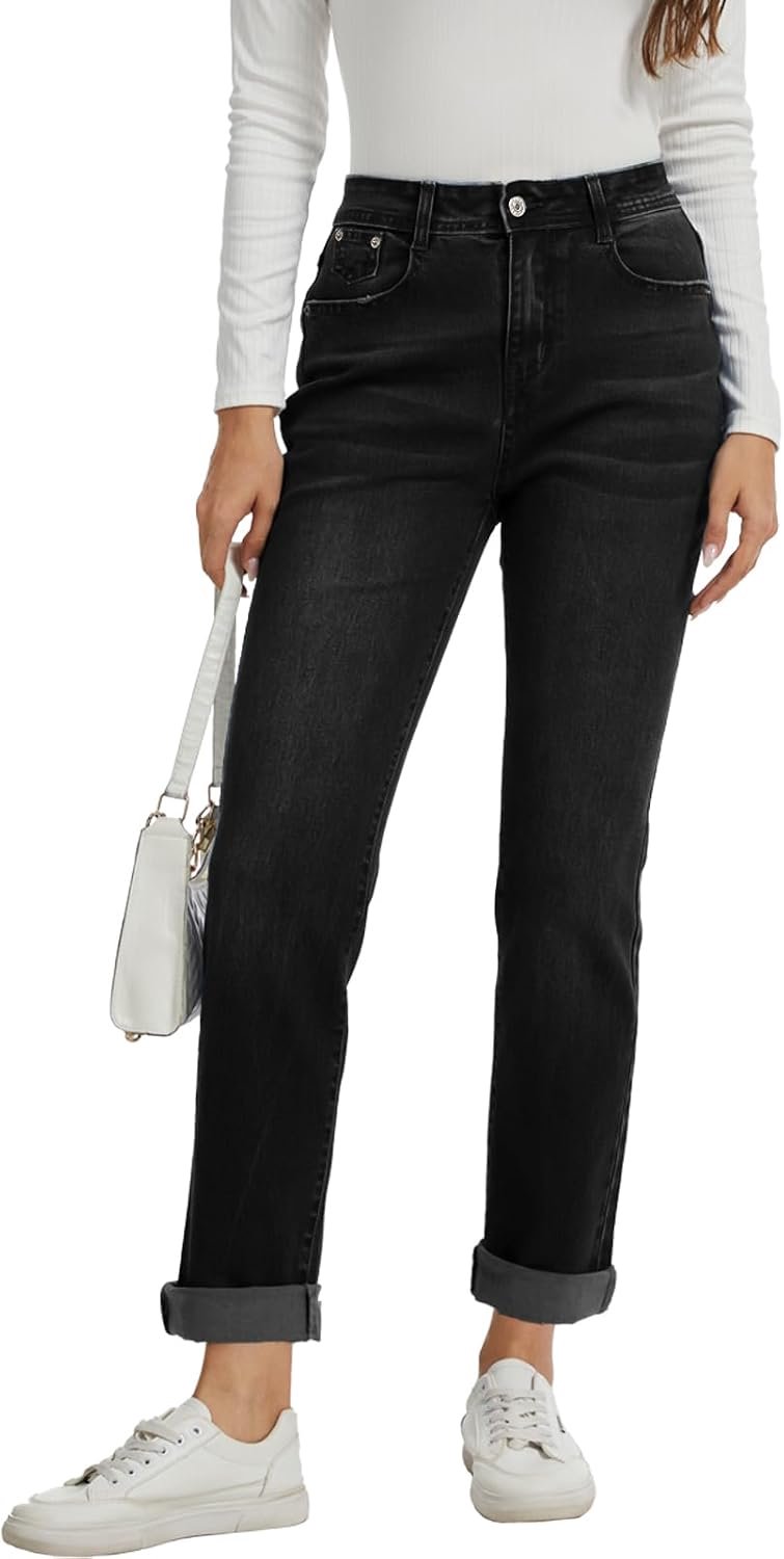Jeans, mid-rise, boyfriend model