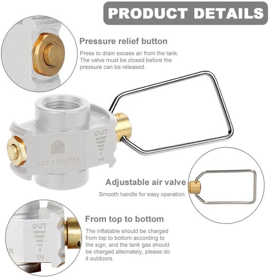 Camping Gasfles Adapter met Lege Functie — afbeelding 4