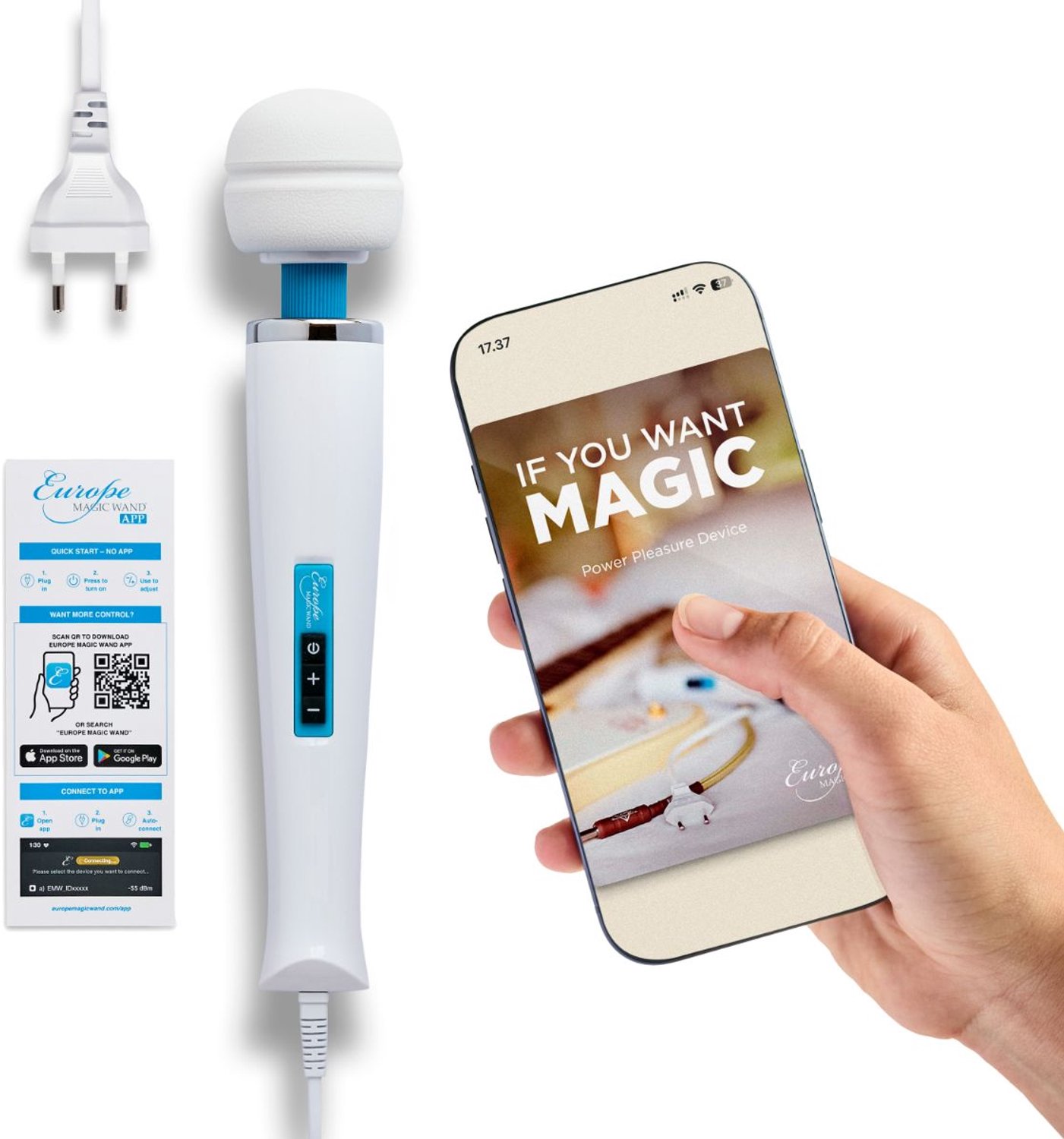 Europe Magic Wand - Body Massager APP Controlled - Wit - Wandvibrator - Massager