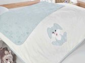 Luxe Dubbele Gelaagde Babydeken Bamboe Katoen 110x140 cm Blauw Konijn
