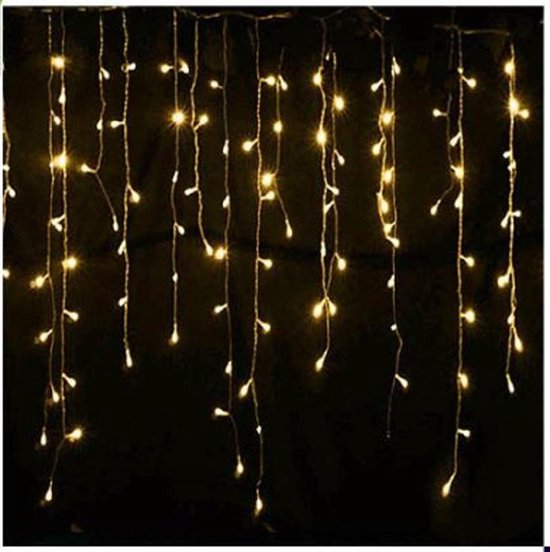 Lichtgordijn - Kerstverlichting - koppelbaar - ijspegels - LED - 5 standen  - Warm Wit... | bol.com