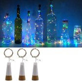 LED verlichting flessen 1.5m RBG-licht 15 LEDs set van 3 | Flexibele LED verlichting met kurk oplaadbaar | Voor kerst, horeca, feesten of in huis | Buigbaar koperdraad hoge kwalite