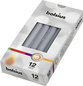 Bolsius Gotische Kaarsen Zilver Metallic 245/24 12 stuks - 2 pakken - 24 zilveren kaarsen