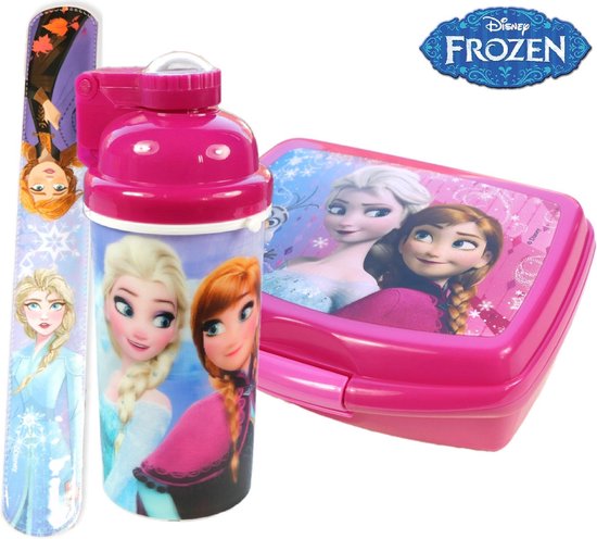 beet Vervagen Duplicatie Frozen Broodtrommel + drinkfles + klaparmband | Lunchbox set 2 stuks voor  meisjes LS15 | bol.com