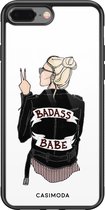 iPhone 8 Plus/7 Plus hoesje glass - Badass babe | Apple iPhone 8 Plus case | Hardcase backcover zwart