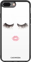 iPhone 8 Plus/7 Plus hoesje glass - Kiss wink | Apple iPhone 8 Plus case | Hardcase backcover zwart
