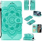 Bloem groen agenda case hoesje Motorola Moto E6s / E6 Plus