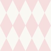 Origin Wallcoverings behangpapier ruiten glanzend roze en wit - 347694 - 0,53 x 10,05 m
