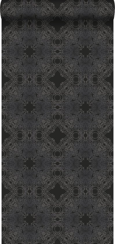 Origin Wallcoverings behang grafische vorm zwart en zilver - 346221 - 53 cm x 10,05 m