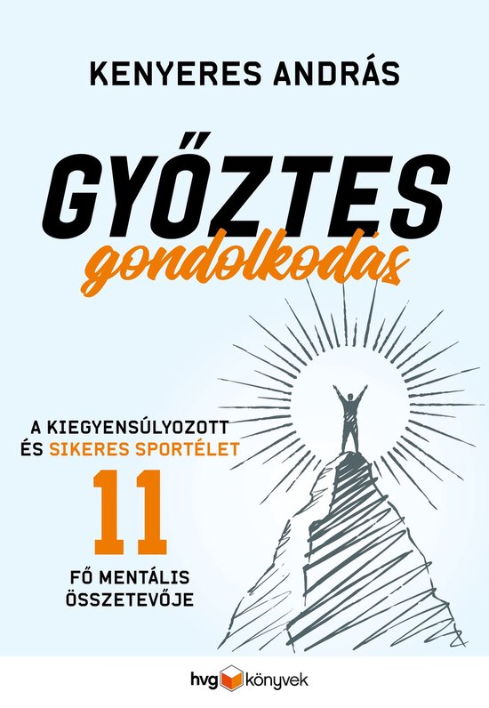 Boek "Győztes gondolkodás" van Kenyeres András over een succesvolle sportmentaliteit.