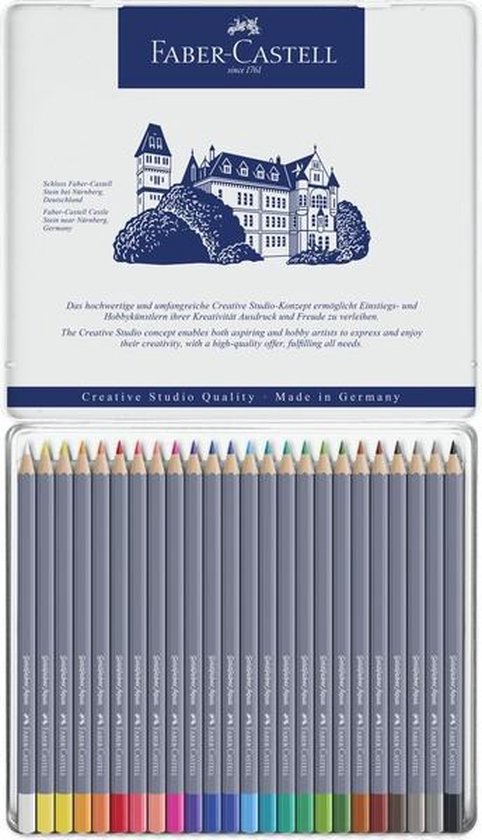 Crayon de couleur aquarelle Faber-Castell Trousse à crayons Goldfaber 24  pièces | bol