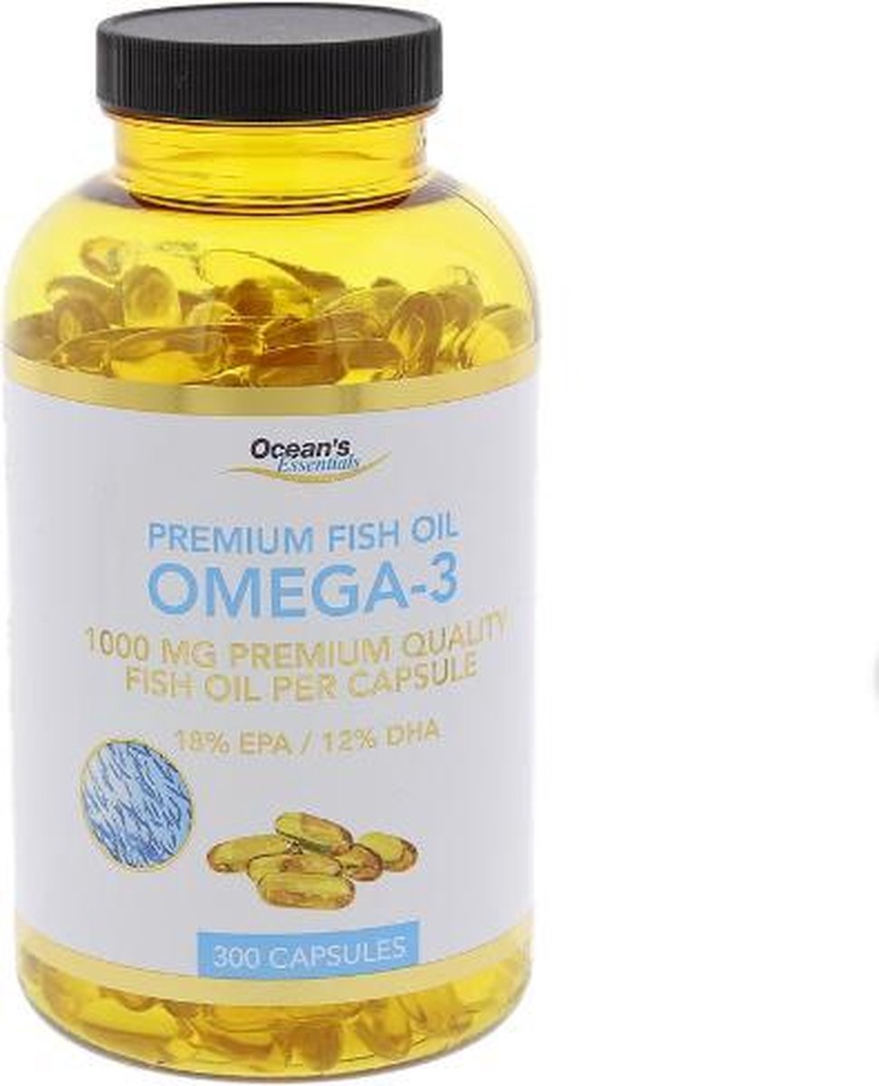 Premium Fish Oil 300 Capsules, Vis Olie Pil