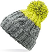 Senvi Sports - Pom Pom Beanie Sölden - Kleur: Grey/Citron