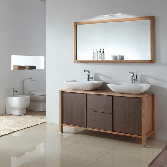 BRILONER LED Mirror Light, IP44 Bathroom Light, 5W 500 Lumen 4000K, Black, 300x103x36mm - Perfect For Makeup & Shaving