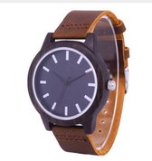 Houten horloge Longfield16 black brown