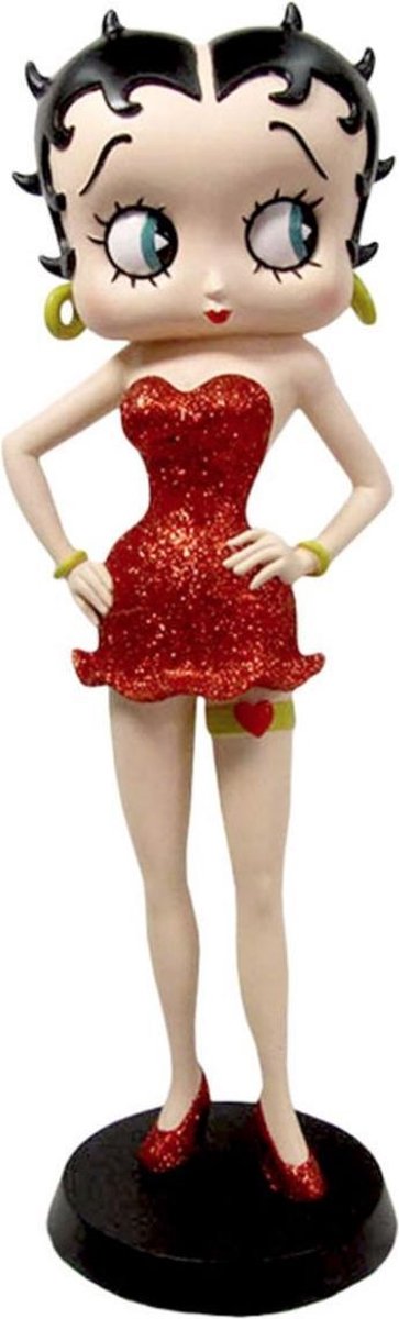 Betty Boop Met Kouseband Beeld (Rode Glitterjurk)