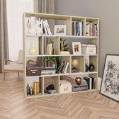 Boekenkast Wit bruin(Incl LW Anti kras vilt) - Boeken kast - Boekenrek - badkamer kast - Woonkamer Kast