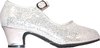 foto van Prinsessen Schoenen Zilver glitter, hak schoentjes verkleed frozen - mt 30
