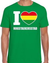 Carnaval t-shirt I love Rogstaekersstad voor heren - groen - Weert - Carnavalshirt / verkleedkleding S