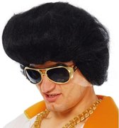 Zwarte Elvis pruik