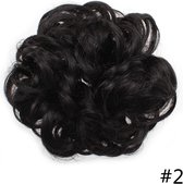 Messy hair bun scrunchie Natural Black #2