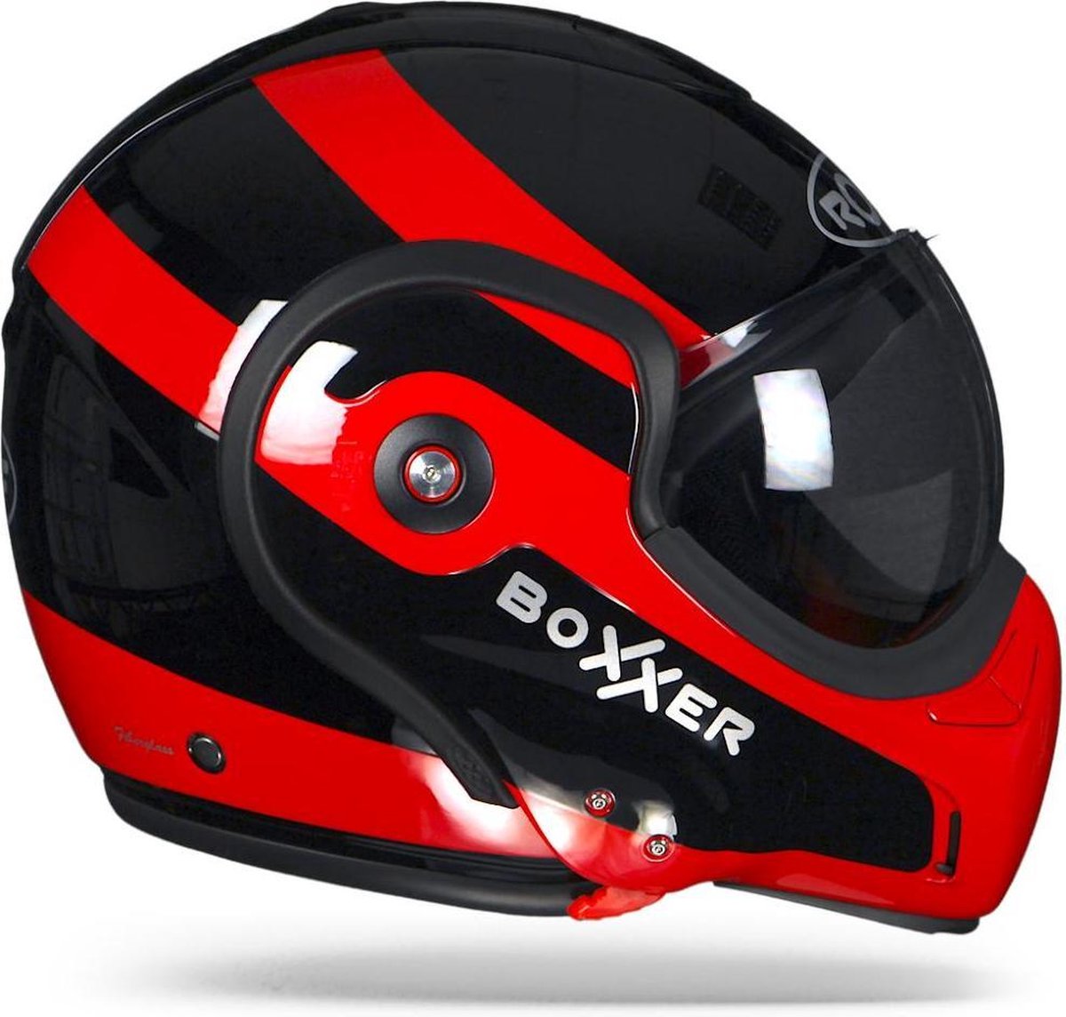 CASQUE MOTO MODULABLE RO9 BOXXER FUZO-ROOF Noir - Orange Mat XXL/63