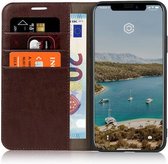 Casecentive Luxury Leather Wallet case - Étui portefeuille en cuir de luxe - iPhone 11 Pro Marron
