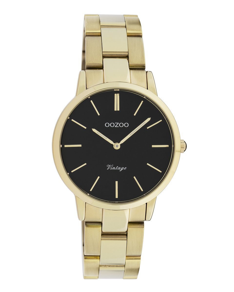 OOZOO Vintage series - goudkleurige horloge met goudkleurige roestvrijstalen armband - C20047 - Ø34