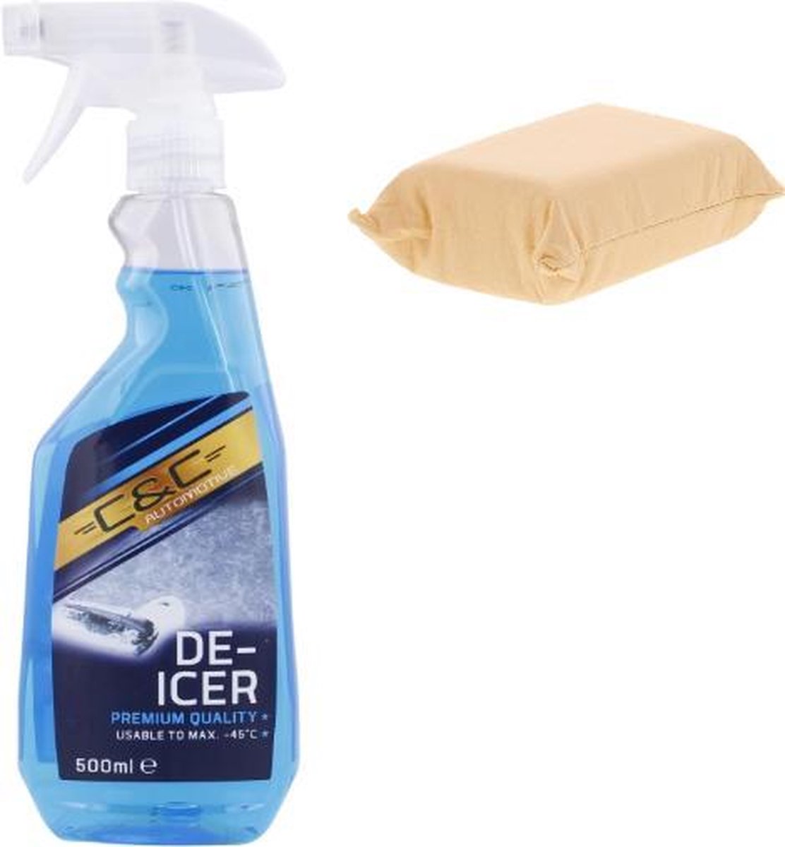 Direct Antivries Ruitontdooier Spray voor de auto met anti-condens spons / autozeemspons