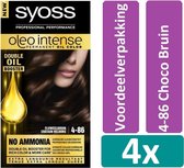 Syoss Oleo Intense 4-86 Choco Bruin Haarverf 4 stuks Voordeelverpakking