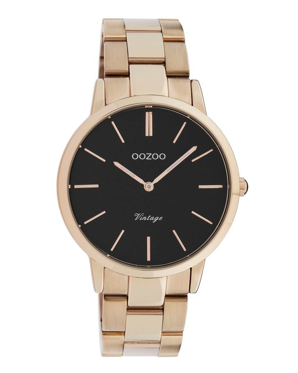 OOZOO Vintage series - Rosé gouden horloge met rosé gouden roestvrijstalen armband - C20037 - Ø38