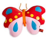 Cuddlebug - Vlinder - Knuffelkussen - Kampeerkussen - Nekkussen (reizen) - 45 cm x 45 cm -  Rood Multi