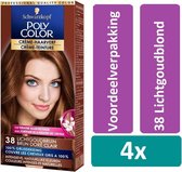 Poly Color Haarverf 38 Lichtgoudbruin Haarverf - 4 stuks - Voordeelverpakking