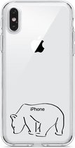 Apple Iphone X / XS IJsbeer transparant siliconen hoesje - IJsbeer