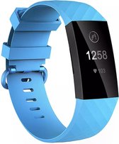 Siliconen Bandje - Blauw - Geschikt voor Fitbit Charge 3 en 4 - Maat S/M