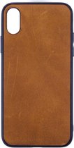 Leren Telefoonhoesje iPhone X – Bumper case - Cognac Bruin
