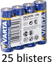 100 stuks (25 blisters a 4 st) Varta LR6 Industrial Wegwerpbatterij AA Alkaline