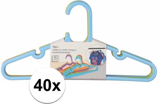 40x Kledinghangers voor kinder/babykleding blauw/groen/oranje 29 x 0,2 x 15  cm -... | bol.com