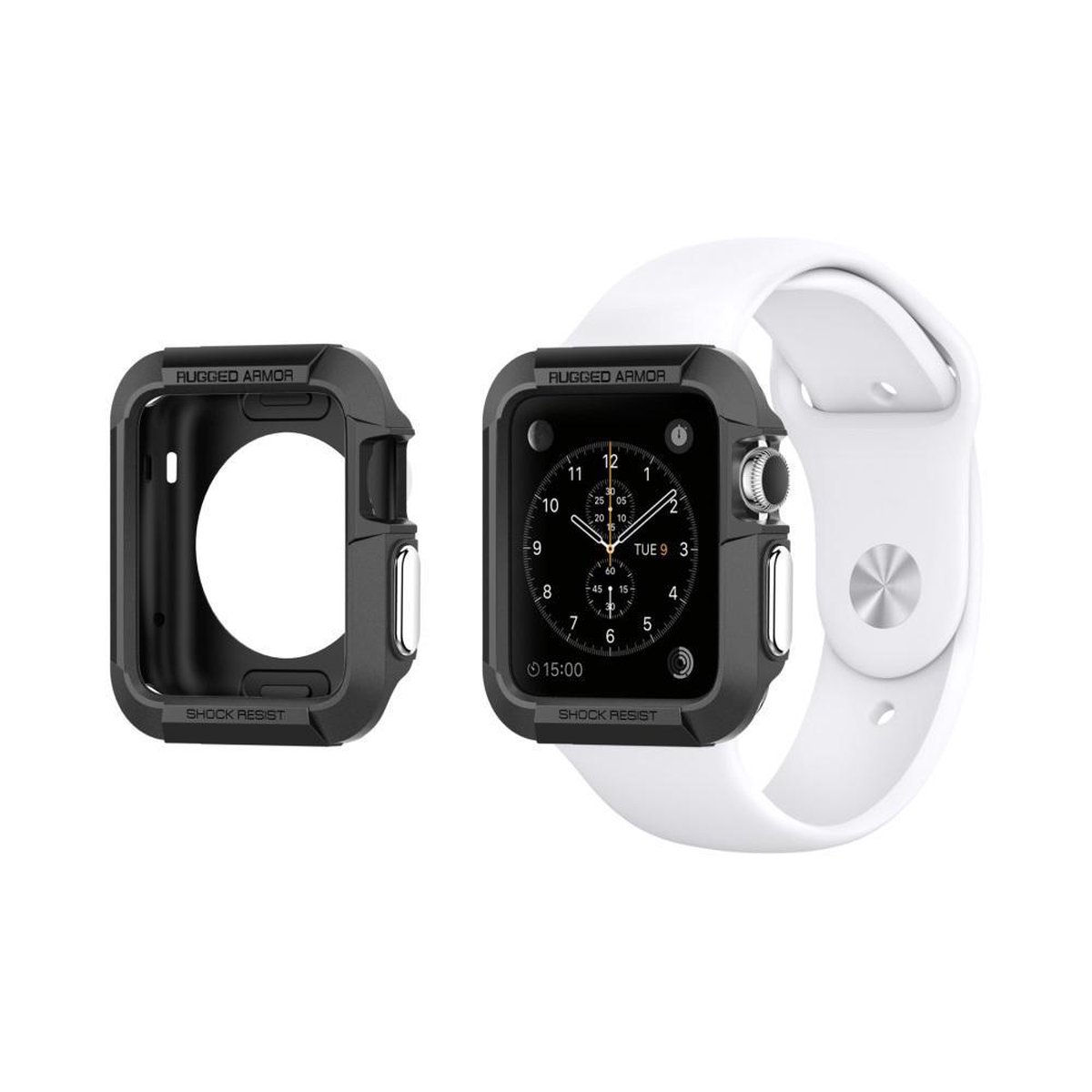 Spigen Rugged Armor Apple Watch (42mm) Case - SGP11496 - Black