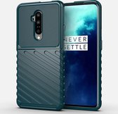 OnePlus 7T Pro hoesje - gel case geribbelde structuur - groen - GSM Hoesje - Telefoonhoesje Geschikt Voor: OnePlus 7T Pro